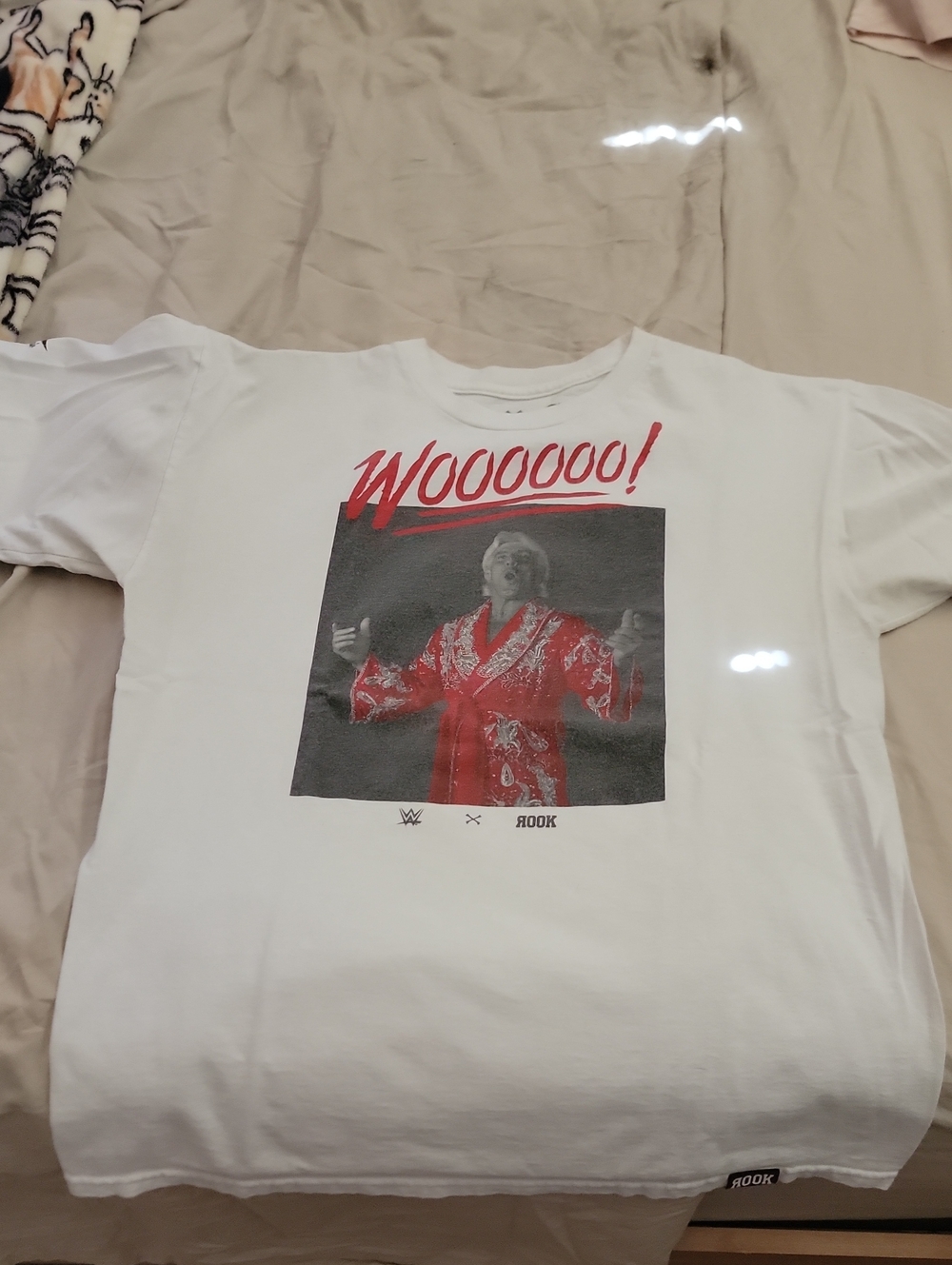 WWE White 'Wooooooo!' Graphic Tee with Red Robe Print